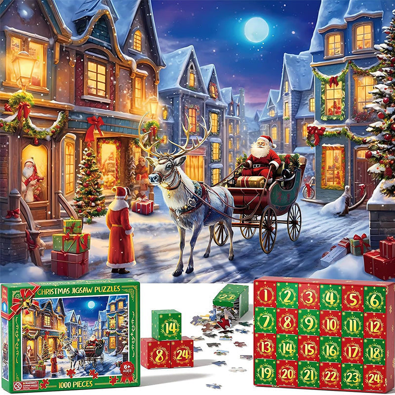 1000 sztuk puzzli świątecznych Kalendarz adwentowy - prezent na Boże Narodzenie