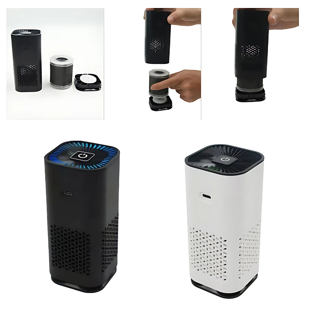 Przenośny oczyszczacz powietrza USB z filtrami HEPA do użytku w domu i w podróży