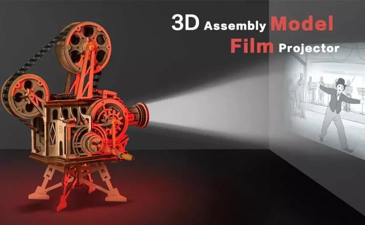 K Klasyczna łamigłówka z projektorem filmowym