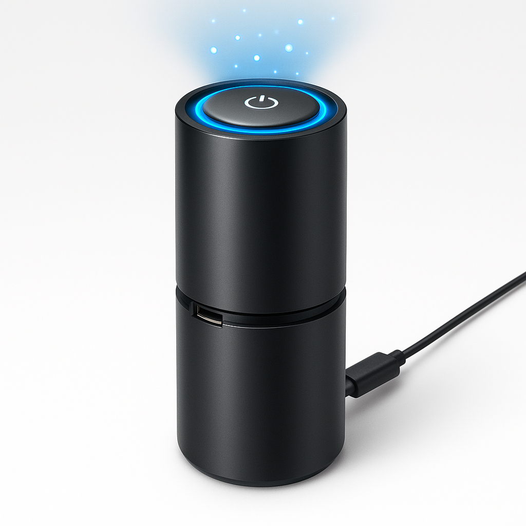 Oczyszczacz powietrza Metalowy kompaktowy jonizator USB