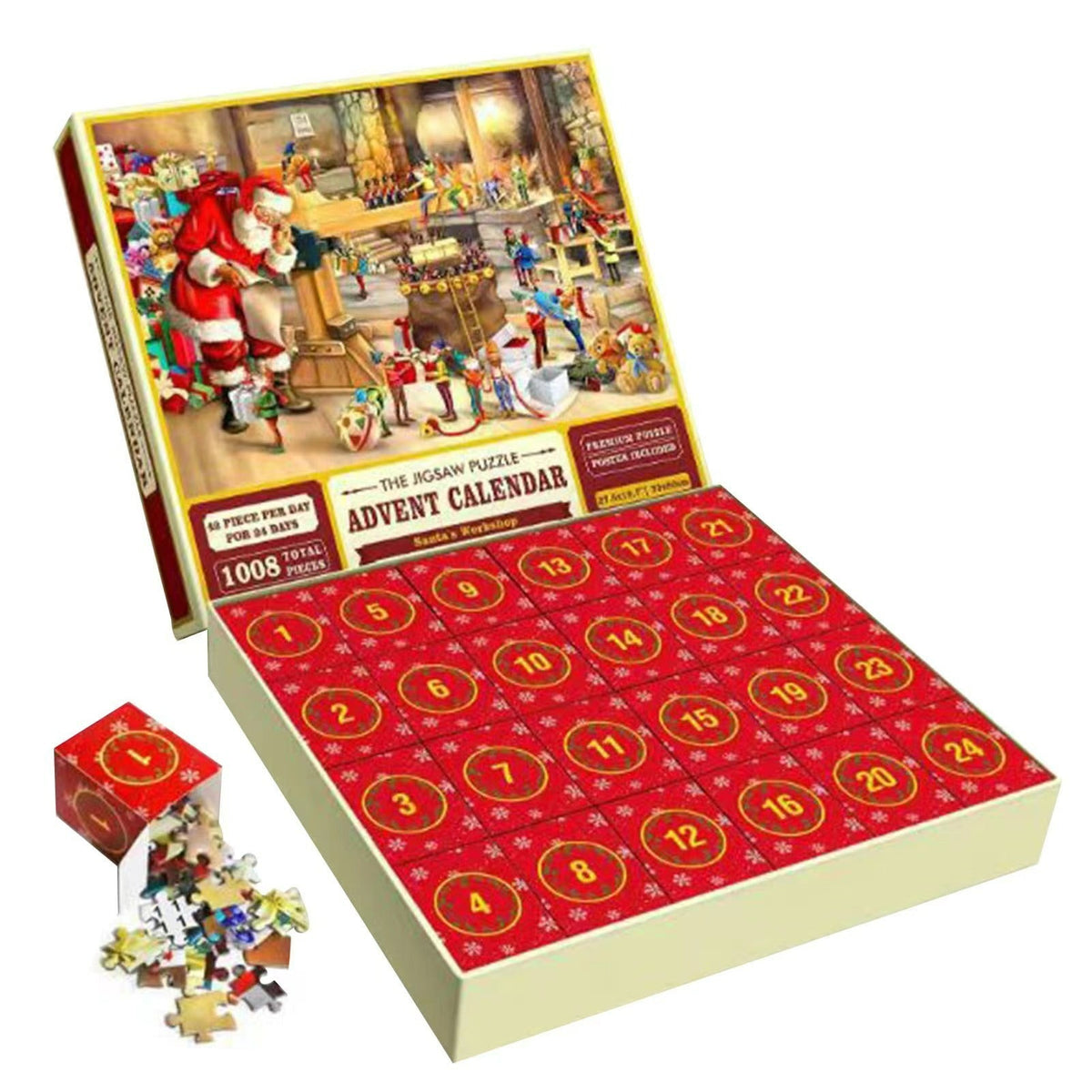 1000 sztuk puzzli świątecznych Kalendarz adwentowy - prezent na Boże Narodzenie