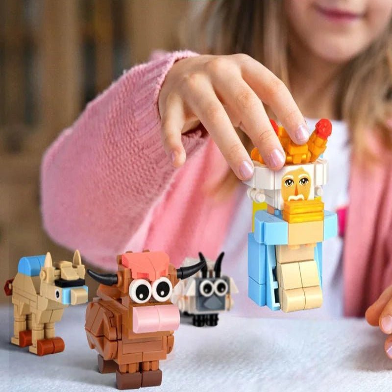 CosyCraft Kreatywny kalendarz adwentowy DIY z motywem szopki i 24 blokami dla rodzin