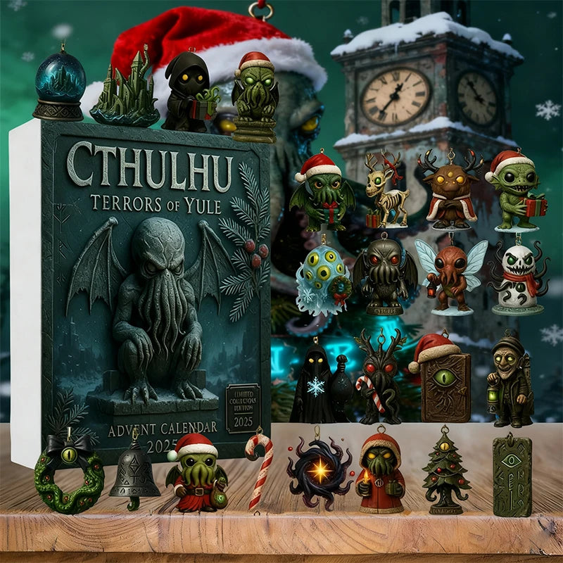 Kalendarz adwentowy horroru Cthulhu | 24 akrylowe ozdoby świąteczne