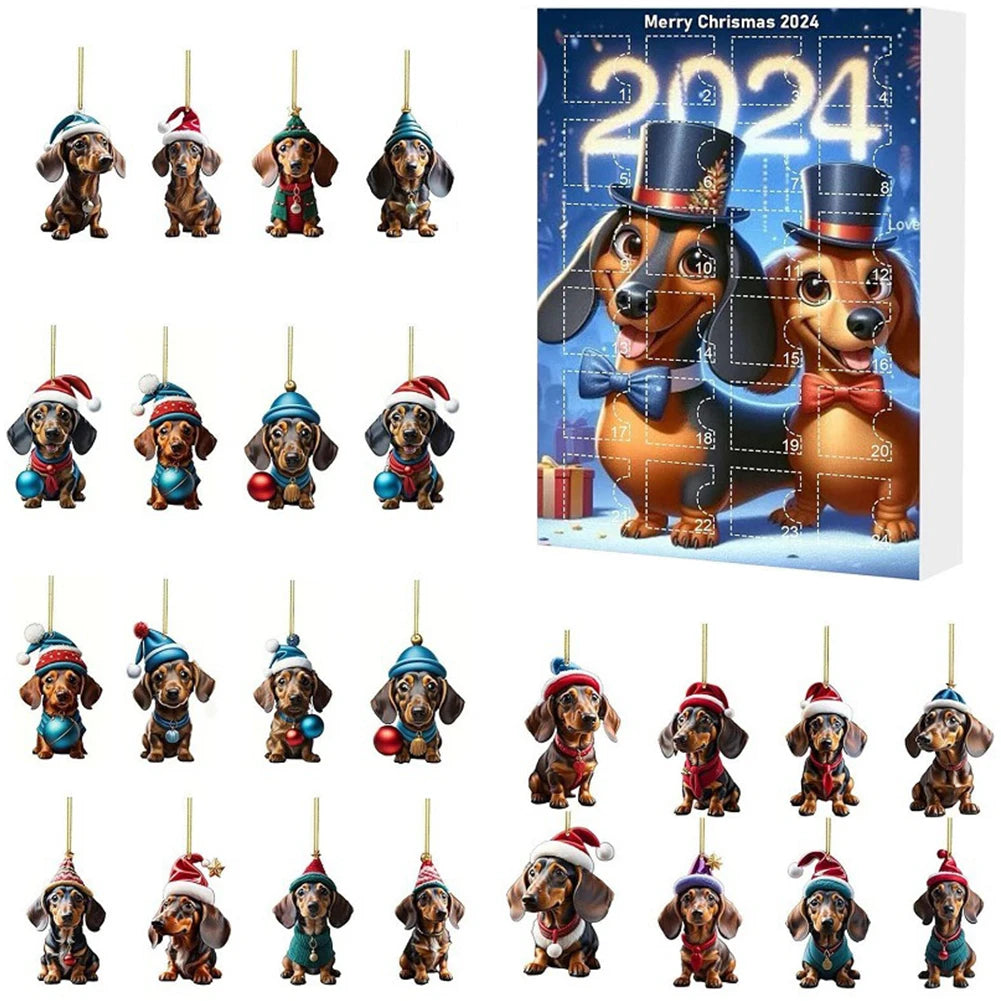 Kalendarz adwentowy dla jamników | 24-dniowe odliczanie do Świąt z ozdobami dla psów