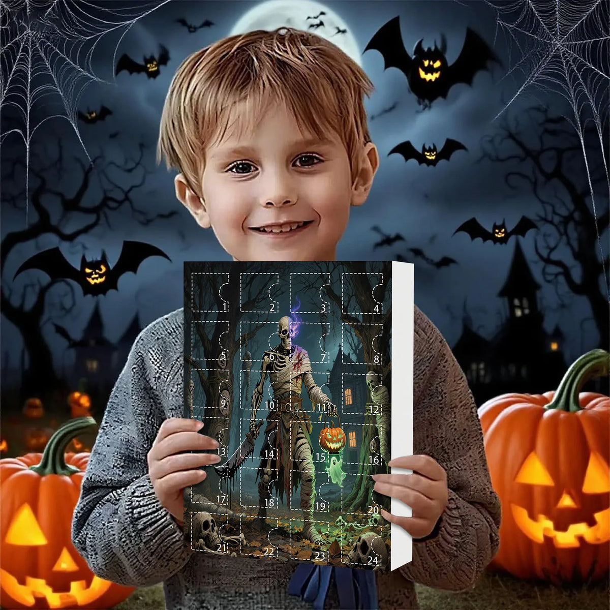 Kalendarz adwentowy na Halloween 24 odliczanie z minifigurkami
