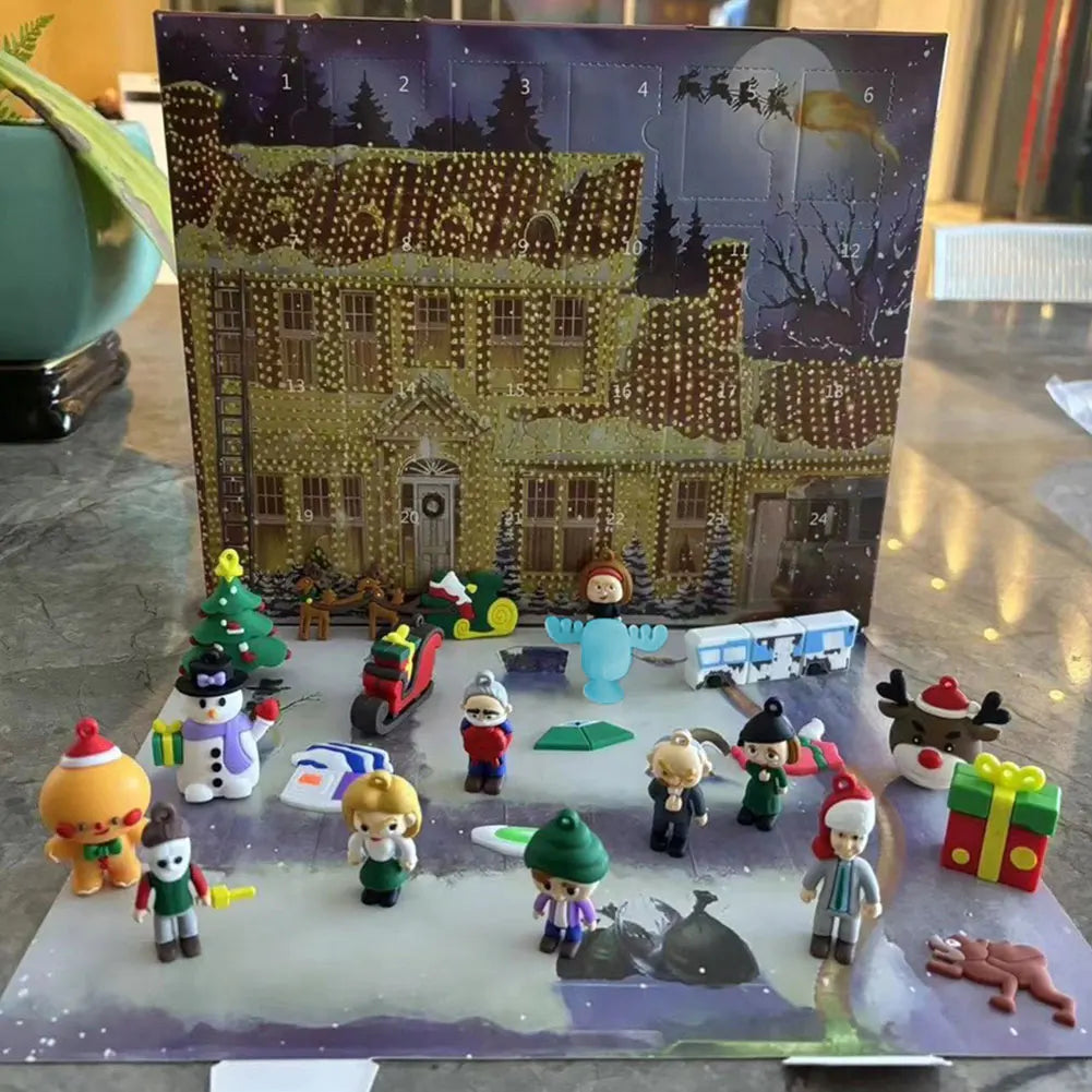 Kalendarz adwentowy 24-dniowe figurki 3D Prezent świąteczny odliczający