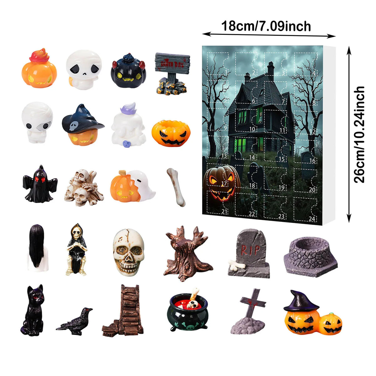 Kalendarz adwentowy na Halloween 24 odliczanie z minifigurkami