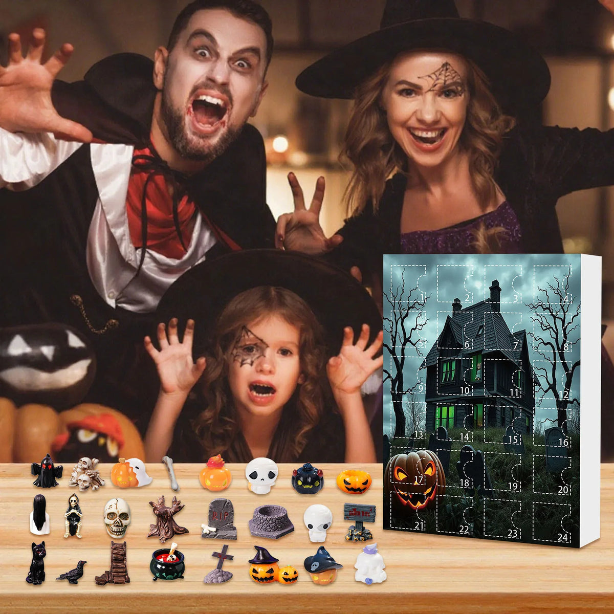 Kalendarz adwentowy na Halloween 24 odliczanie z minifigurkami