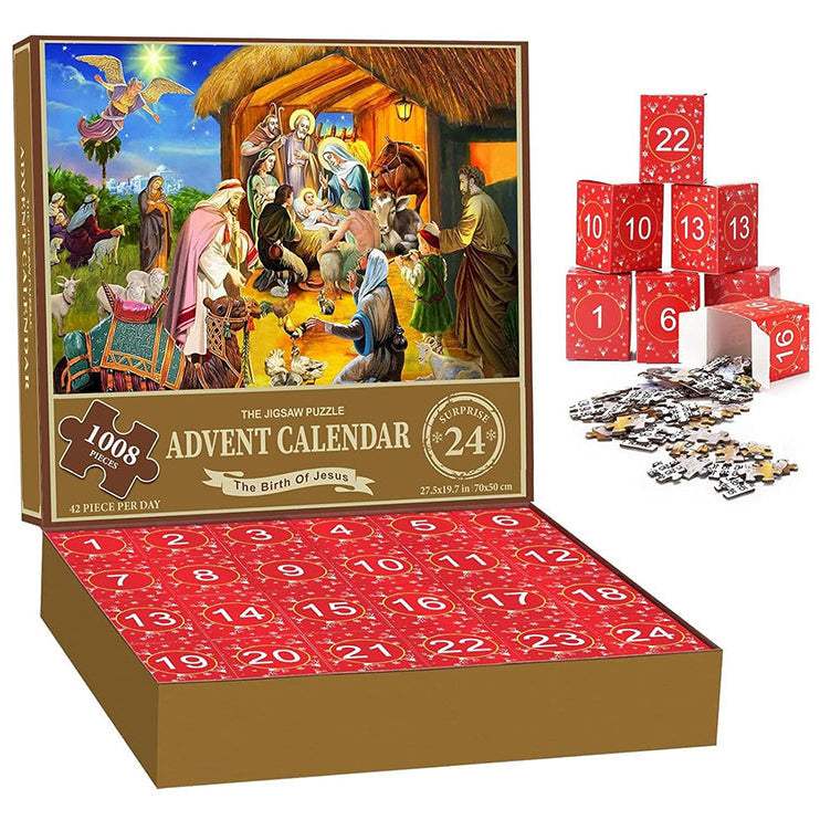 1000 sztuk puzzli świątecznych Kalendarz adwentowy - prezent na Boże Narodzenie