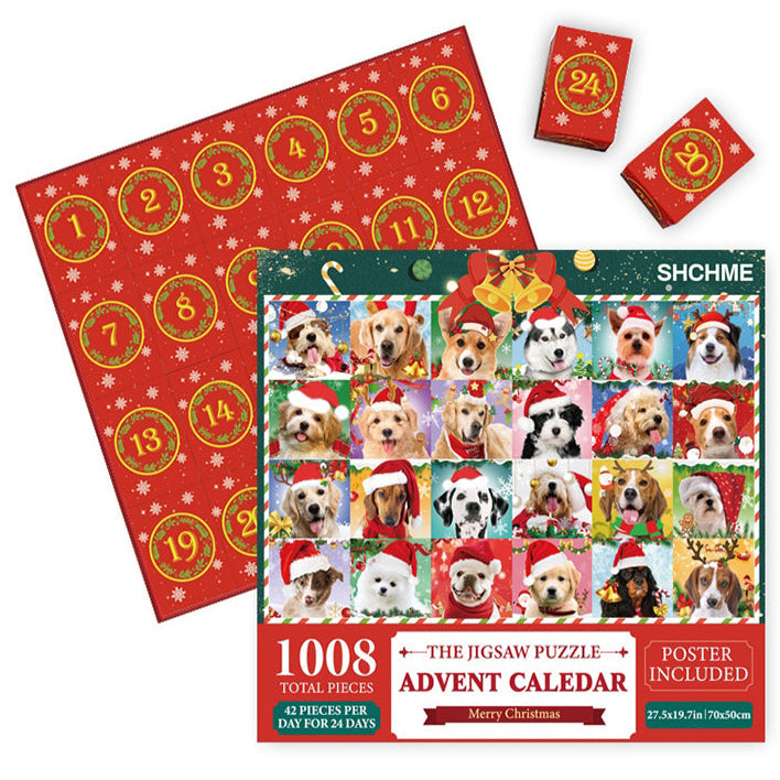 1000 sztuk puzzli świątecznych Kalendarz adwentowy - prezent na Boże Narodzenie
