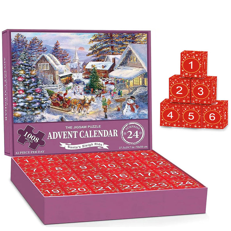 1000 sztuk puzzli świątecznych Kalendarz adwentowy - prezent na Boże Narodzenie