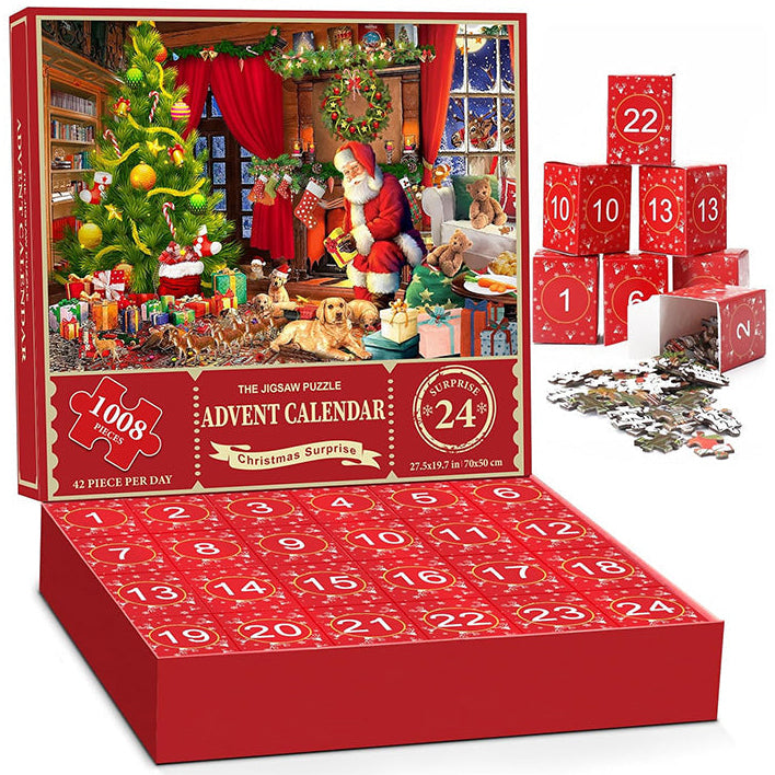 1000 sztuk puzzli świątecznych Kalendarz adwentowy - prezent na Boże Narodzenie