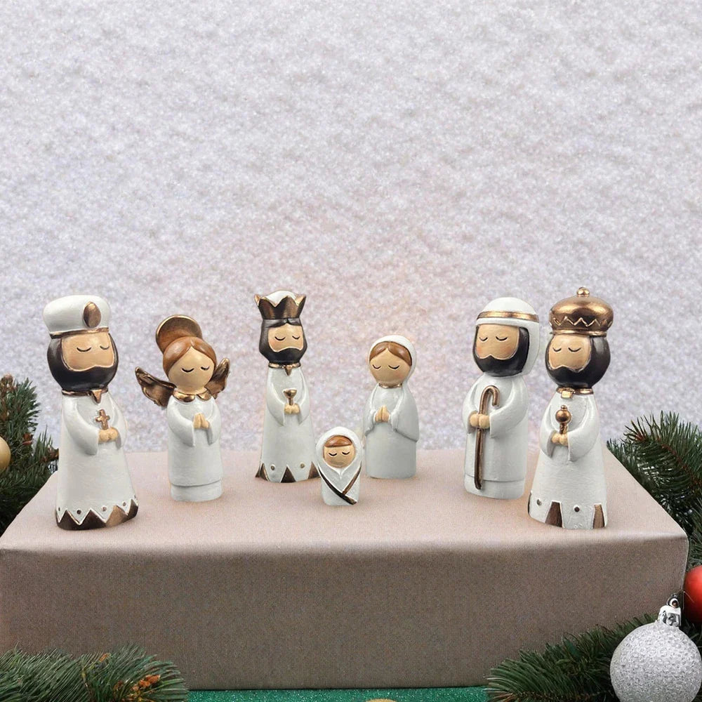 Kalendarz adwentowy do szopki 24 szt. Miniaturowy zestaw figurek do szopki na Boże Narodzenie Odliczanie 2025 Aktywność rodzinna
