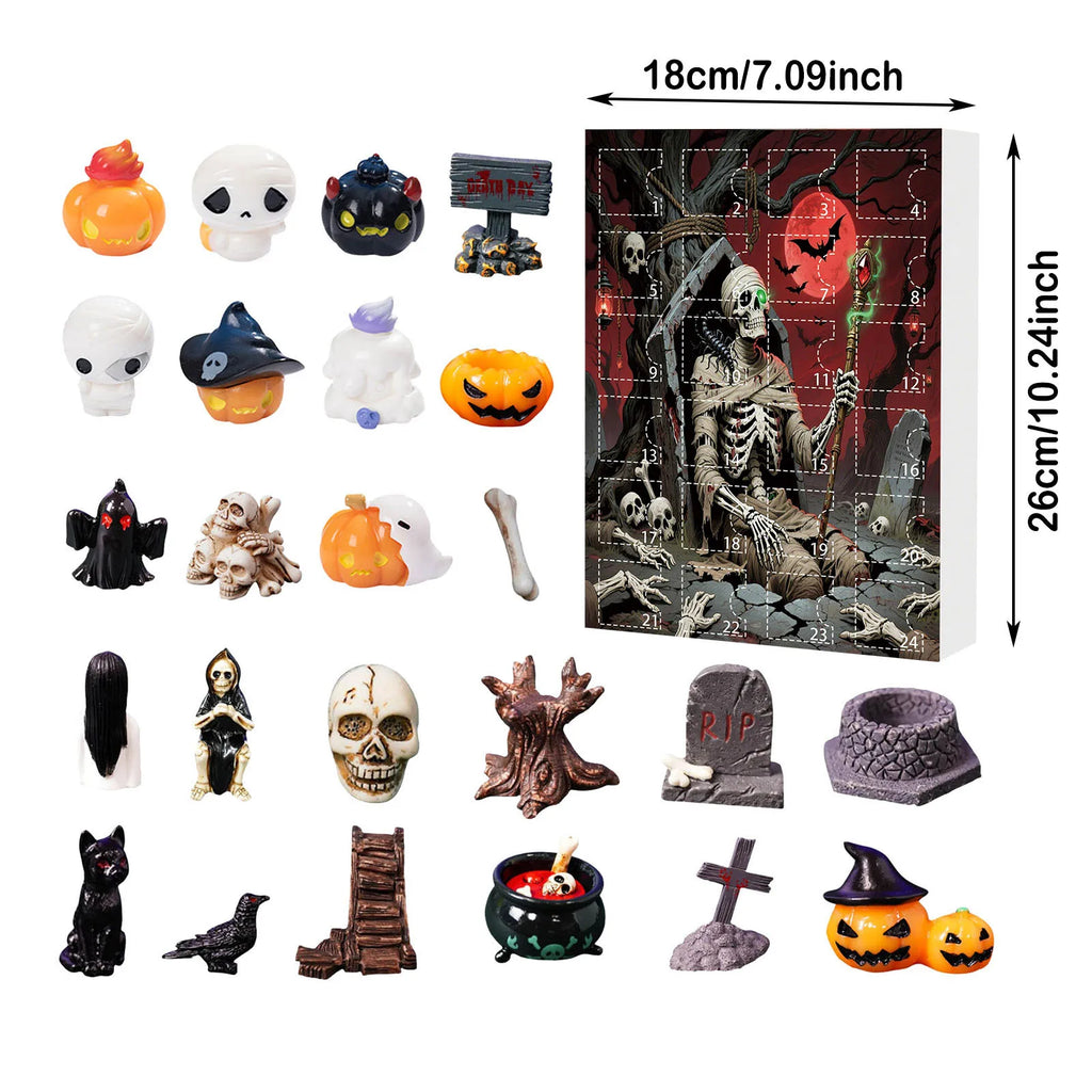 Kalendarz adwentowy na Halloween 24 odliczanie z minifigurkami